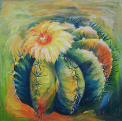 Astrophytum ornatum - Acryl auf Hartfaser 