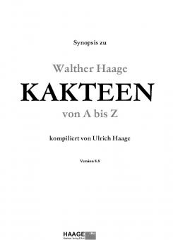 Kakteen von A bis Z - die Synopsis zum Lexikon von Walther Haage - bringt die Nomenklatur auf den neuesten Stand 