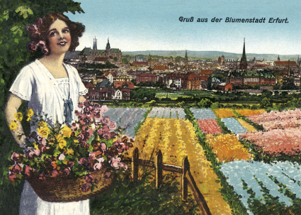 Postkarte 1 - Grüße aus der Blumenstadt Erfurt 