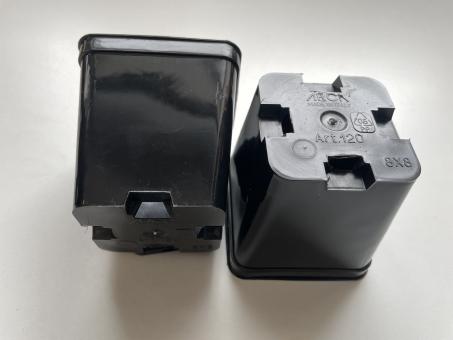 Töpfe quadratisch HF 08er Größe 7,7 x 7,7 x 8,4 Schwarz 