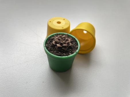 Pots round 3 cm, mini pots - yellow 