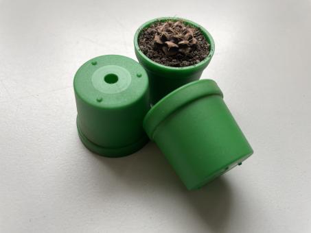 Pots round 3 cm, mini pots - green 