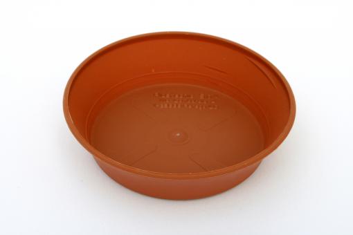 Saucer round 8 cm, terracotta-coloured plastic 
