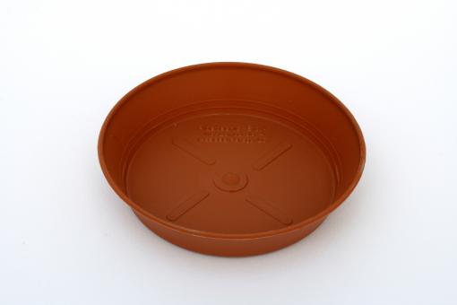 Saucer round 10 cm, terracotta-coloured plastic 