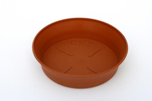 Saucer round 12 cm, terracotta-coloured plastic 